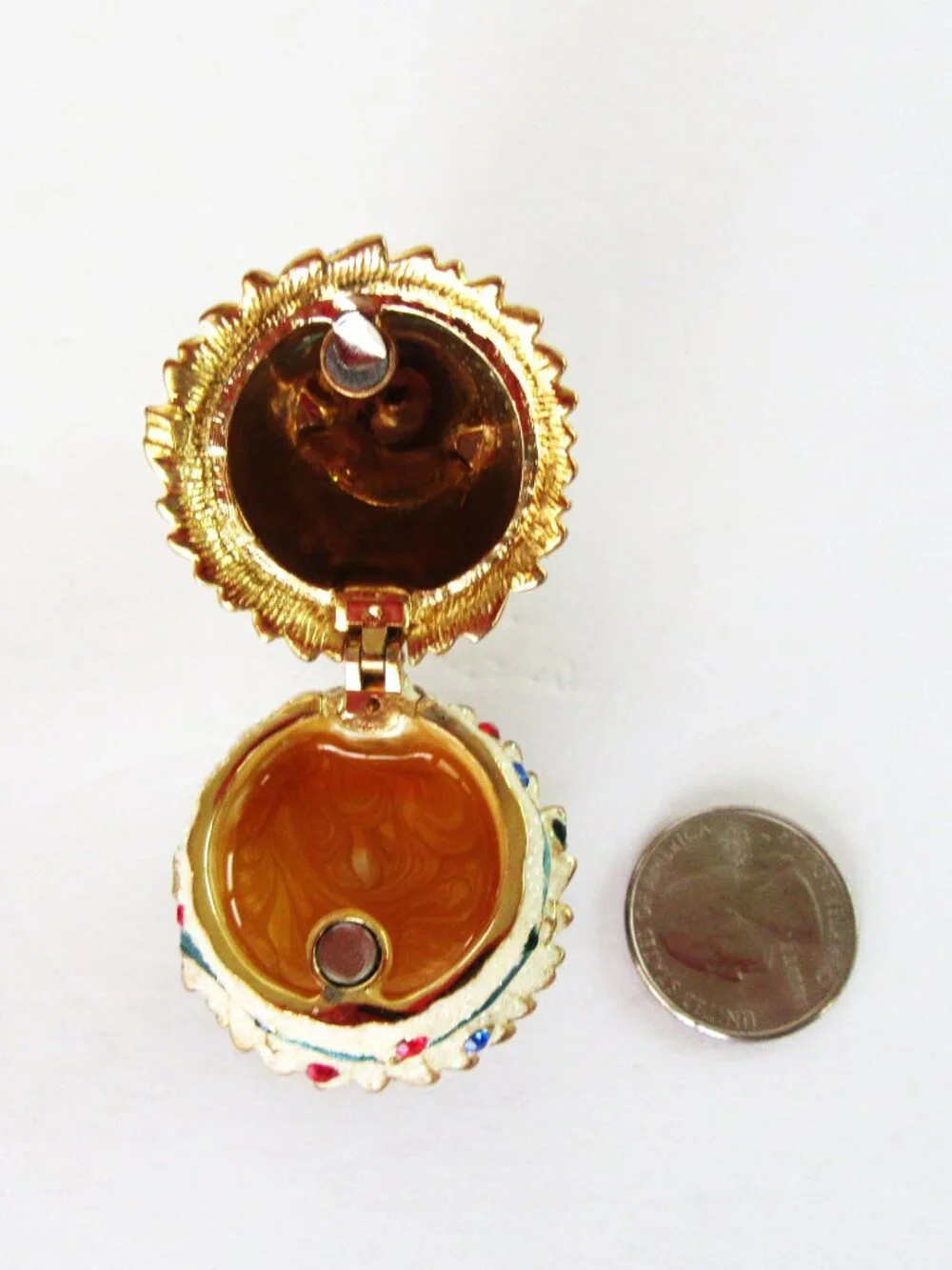 Ceramic Christmas Tree ring box  with rhinestones and glitter - gift box
